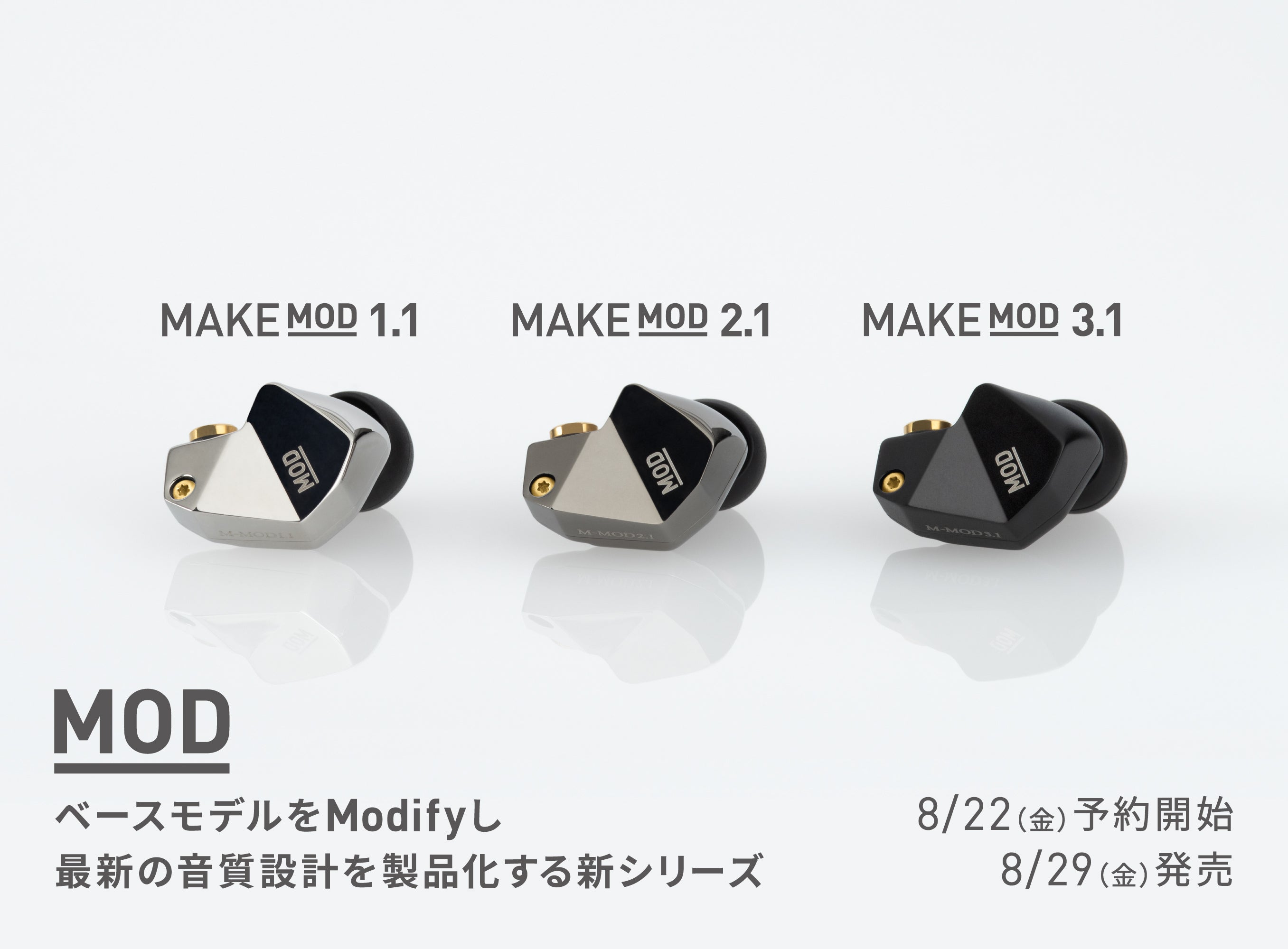 ベースモデルをModifyして最新の音質設計を製品化するMODプロジェクト始動! 第一弾はMAKEシリーズを基にした「MAKE MOD」3機種をラインナップ